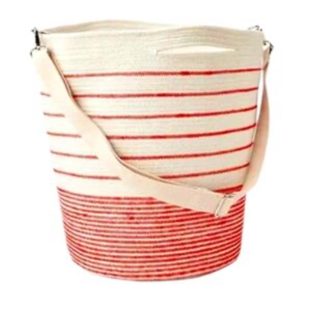 Gap large Red and Cream Striped Women's bucket beach Bag